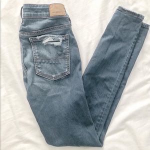 american eagle super stretch x distressed jegging